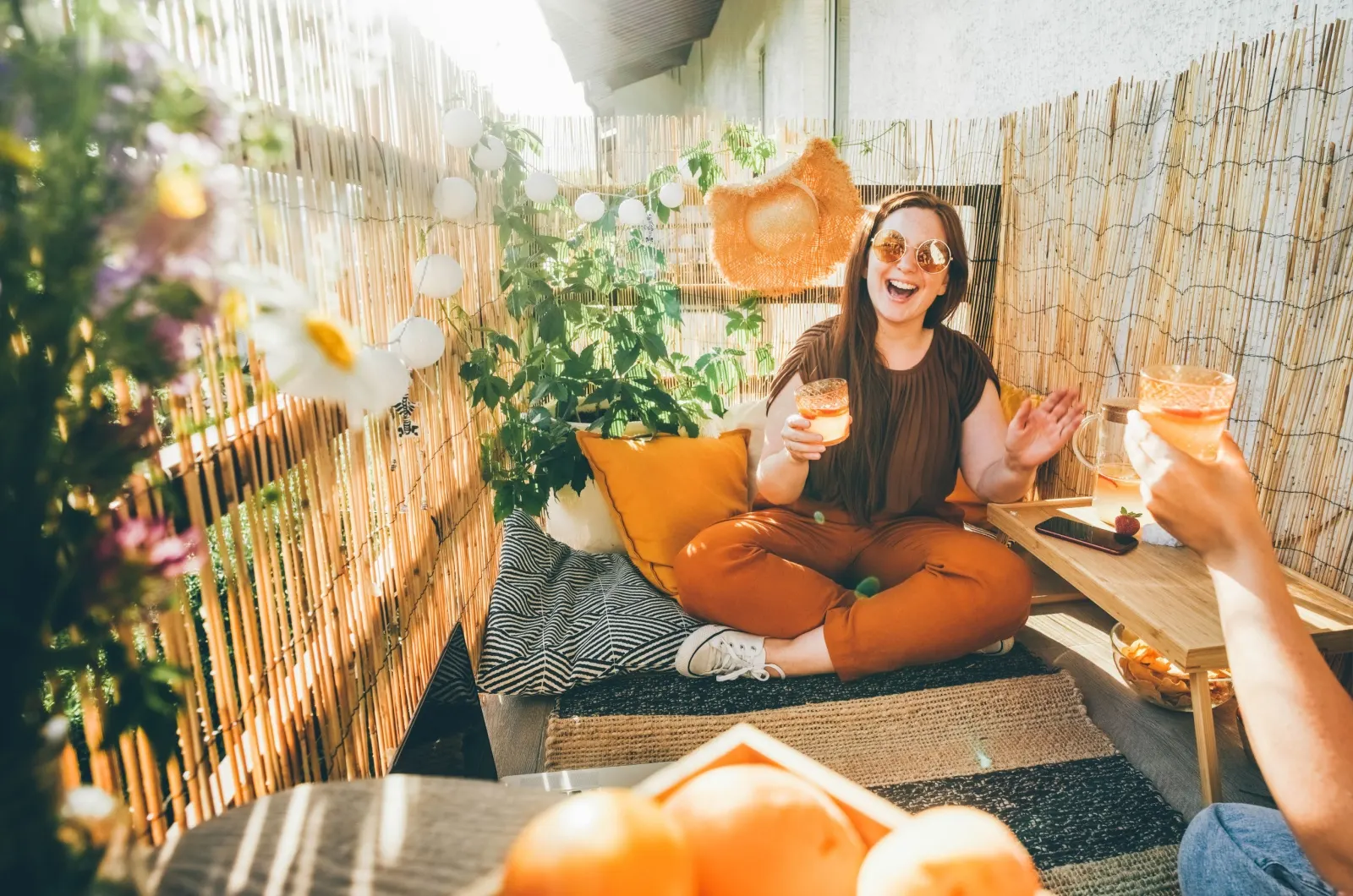 Picknick auf dem Balkon