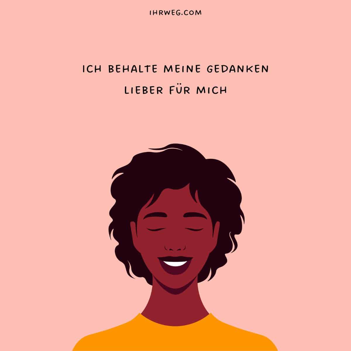 Frau, die ihre Gedanken lieber für sich behält