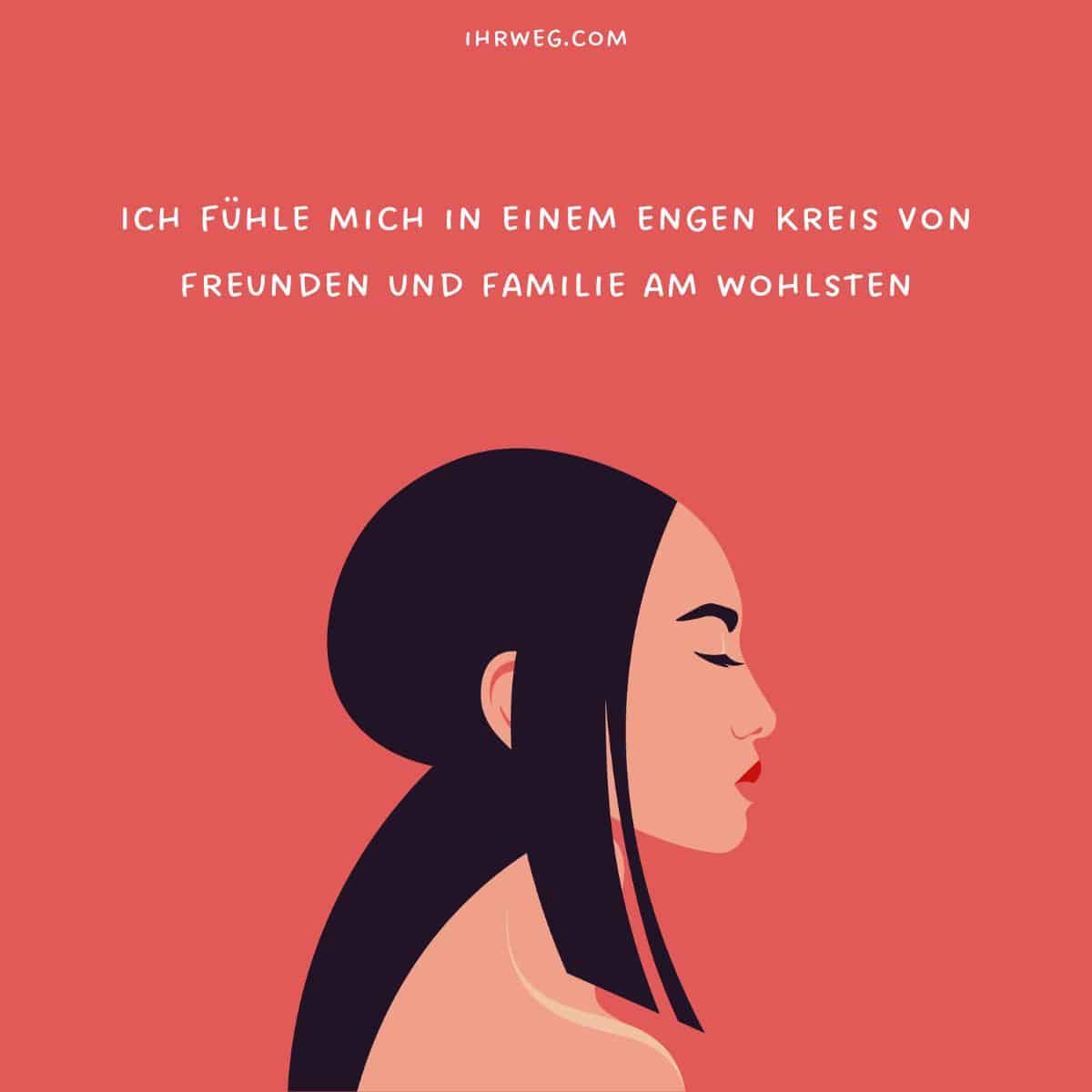 Frau, die sich in einem engen Kreis von Menschen wohlfühlt
