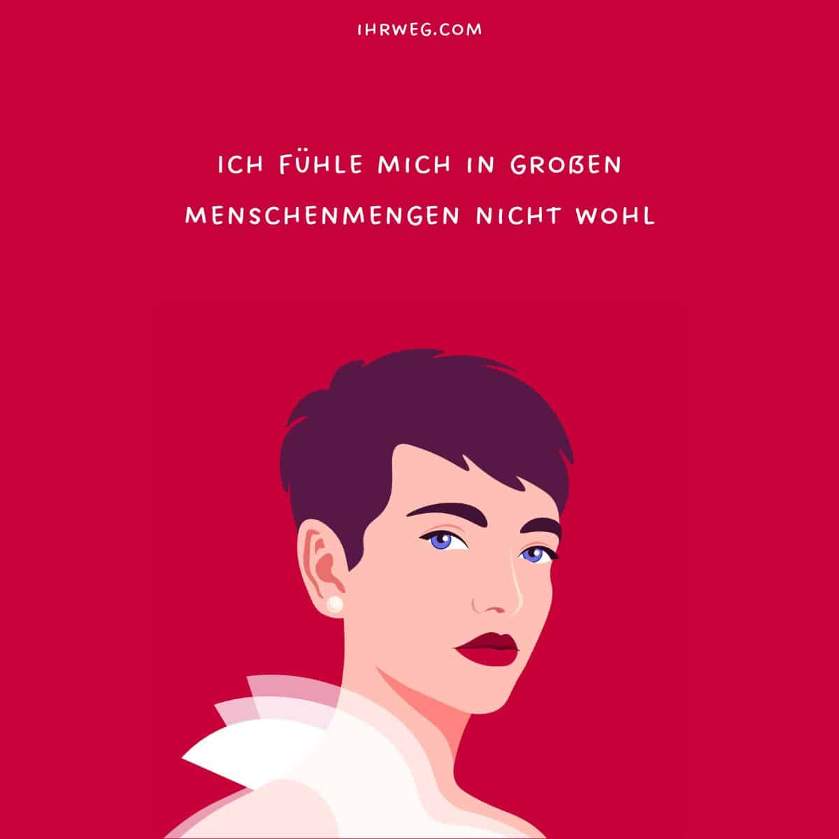 Frau, die sich in großen Menschenmengen nicht wohlfühlt