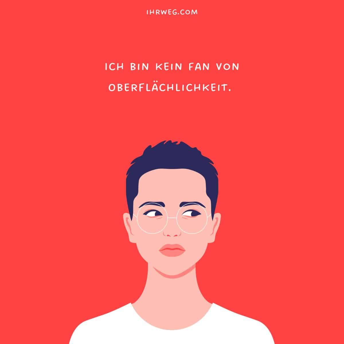 introvertierte Frau, die Oberflächlichkeit nicht mag