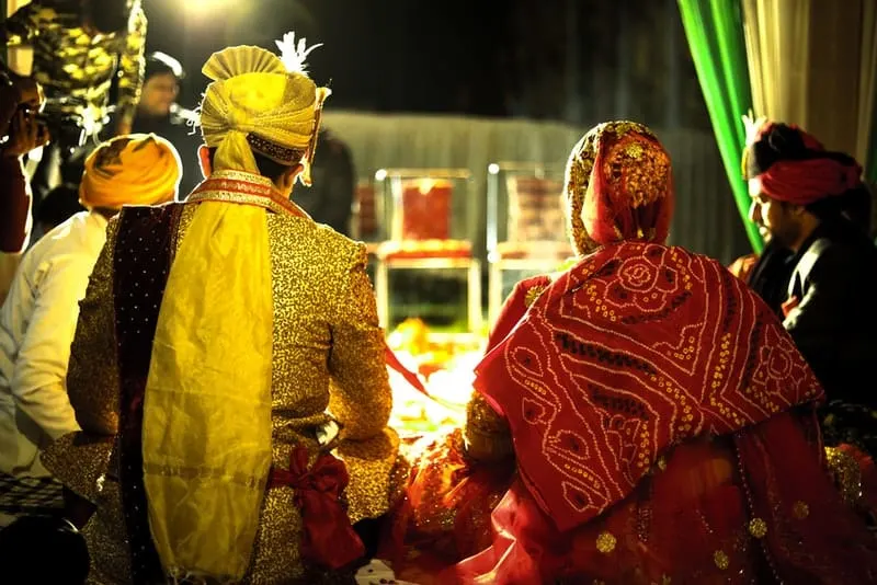 eine traditionelle indische Hochzeit