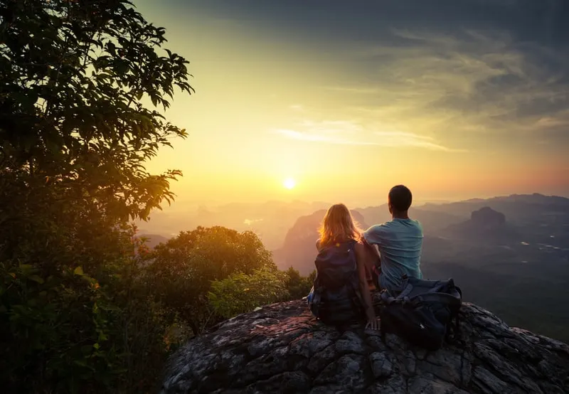 couple watching sunrise