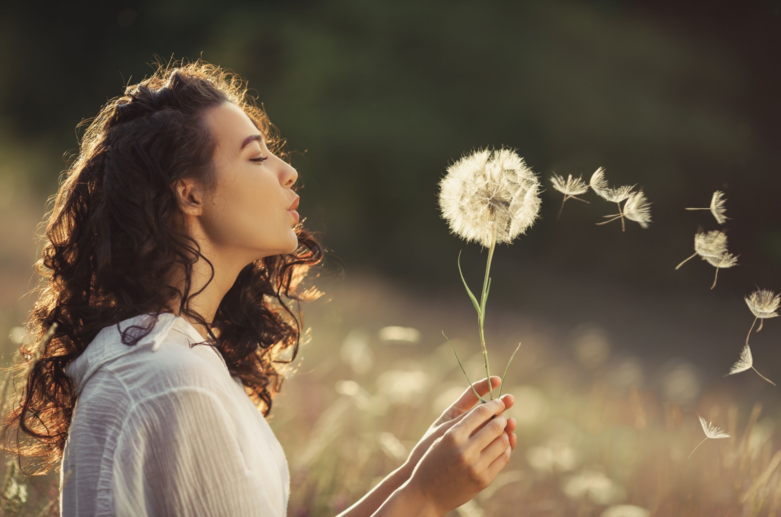 Frau in der natur