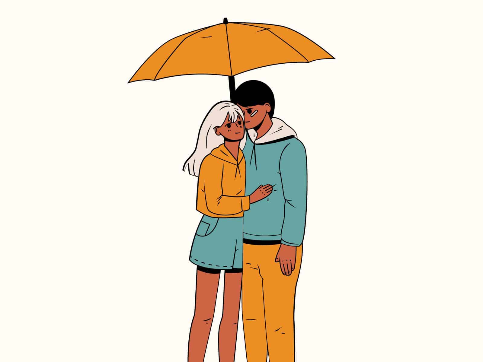 Illustration eines zärtlichen Paares