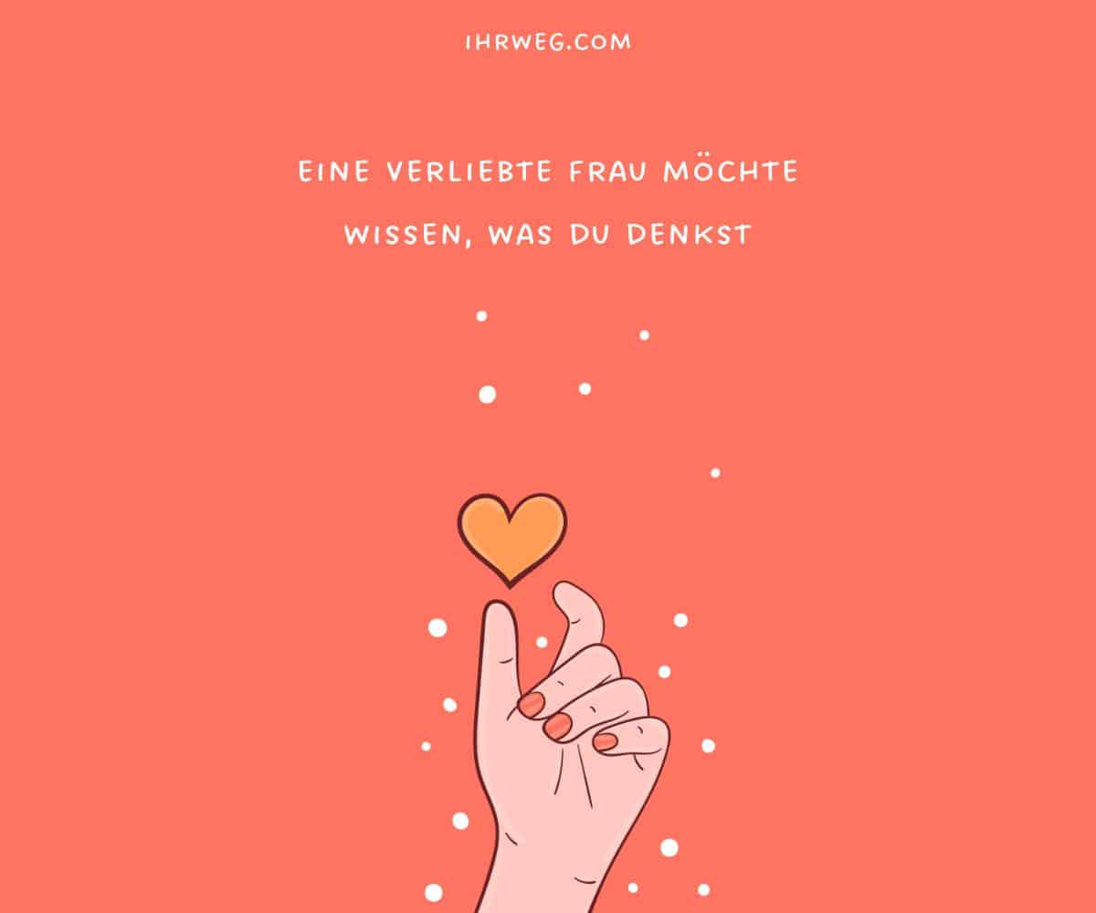 eine verliebte Frau möchte wissen, was du denkst