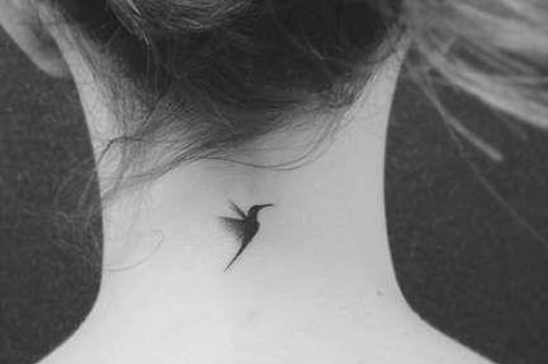 schwarz Vogel Tattoo Auf dem Nacken