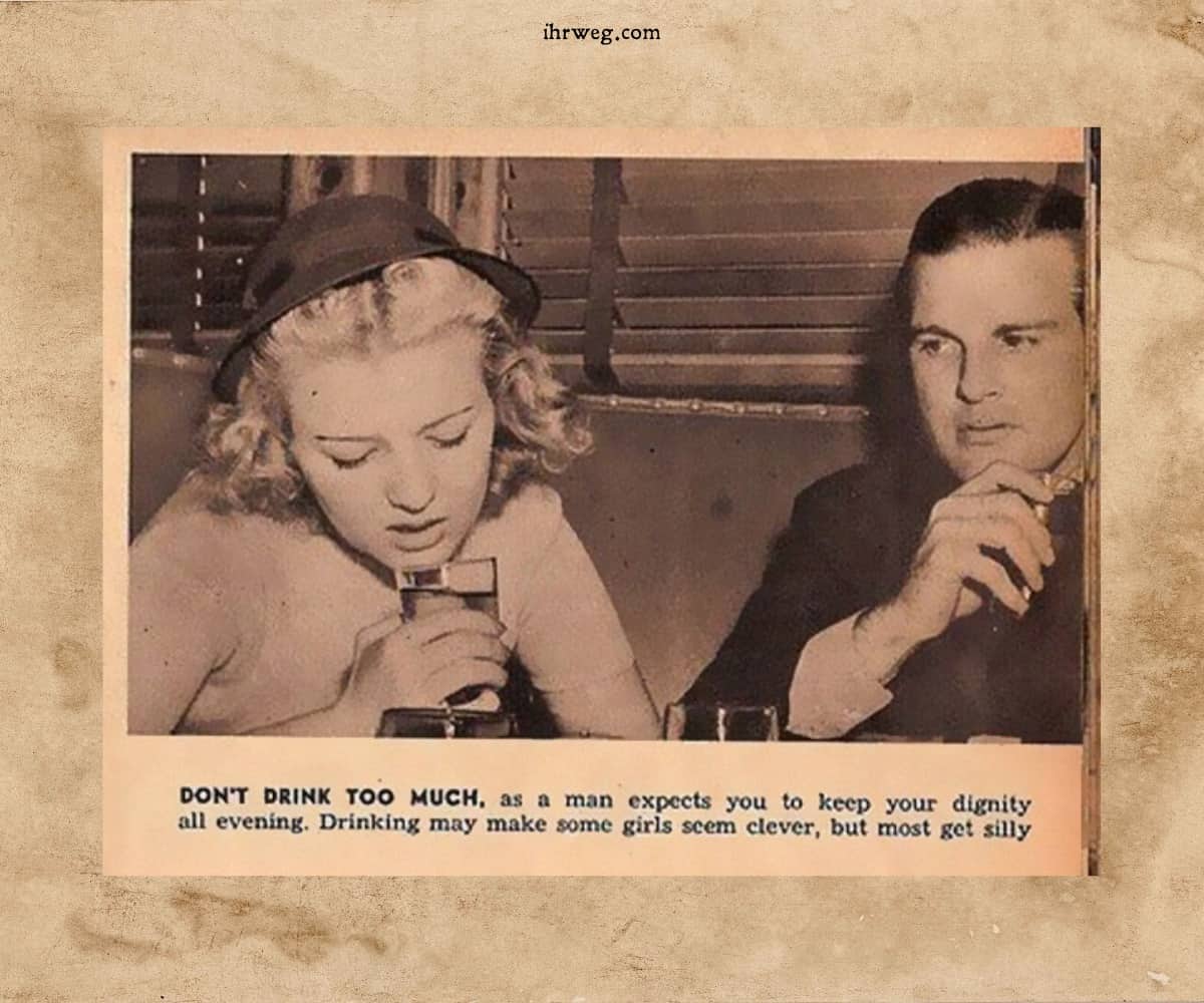 Dating-Tipp von 1938 rät Frauen, nicht zu viel zu trinken