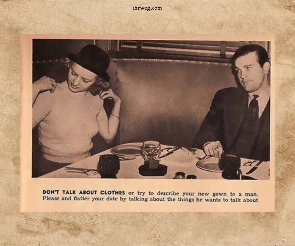 Dating-Tipp von 1938 sagt, nicht über Kleidung zu sprechen