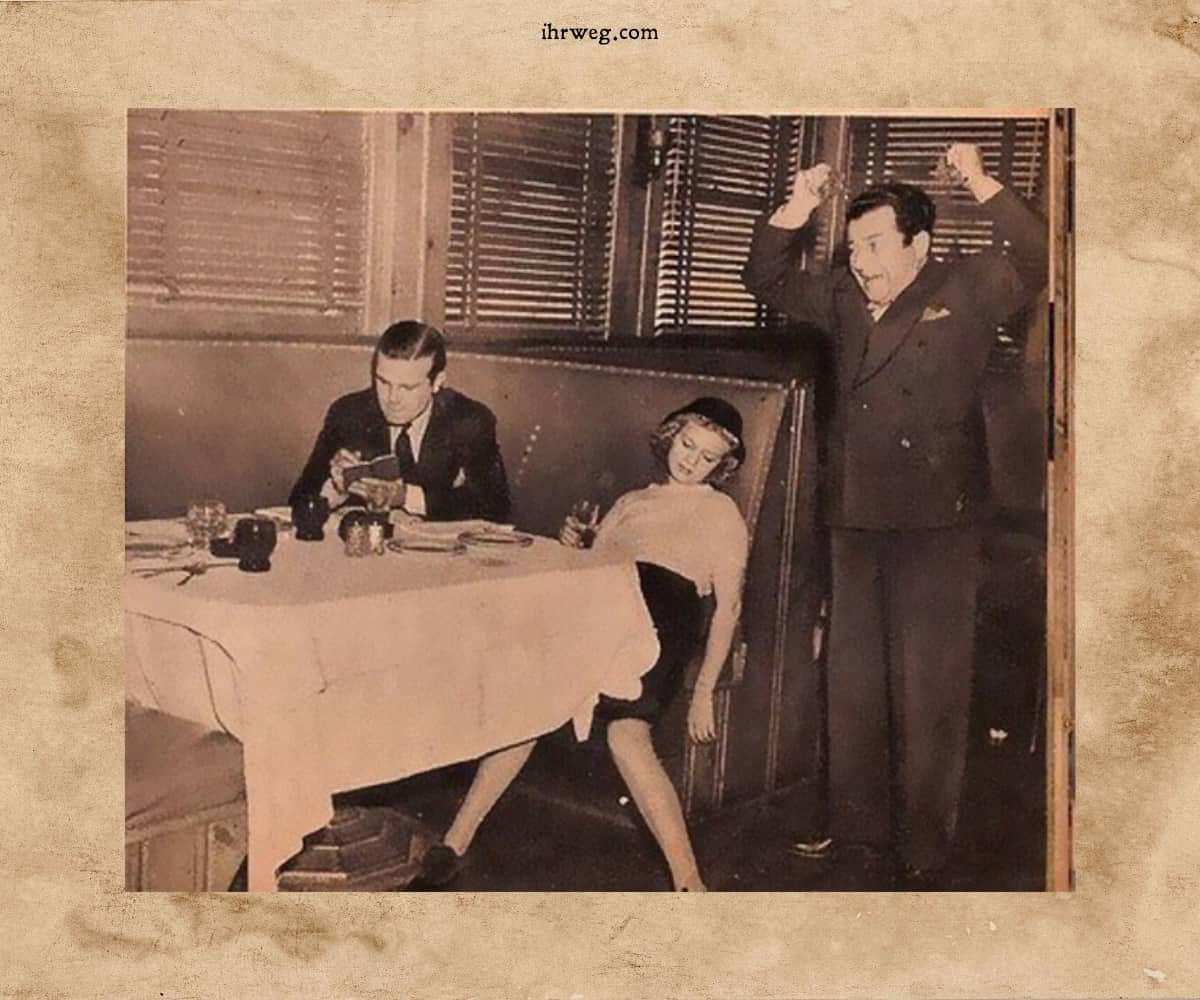 Dating-Tipp von 1938 zeigt ein Foto einer betrunkenen Frau, die neben ihrem Date sitzt