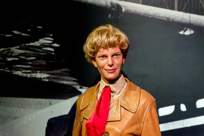 eine Wachsfigur von Amelia Earhart im Madame Tussauds Museum