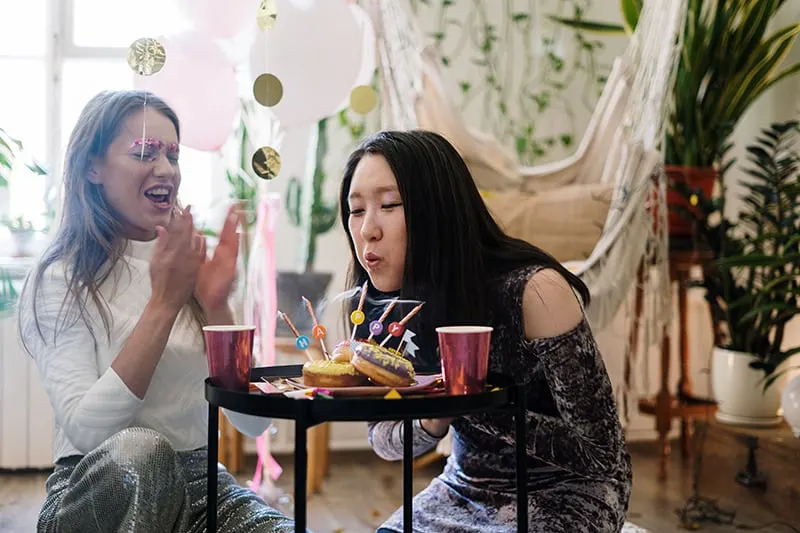 two women celebrating the birthday of one of them