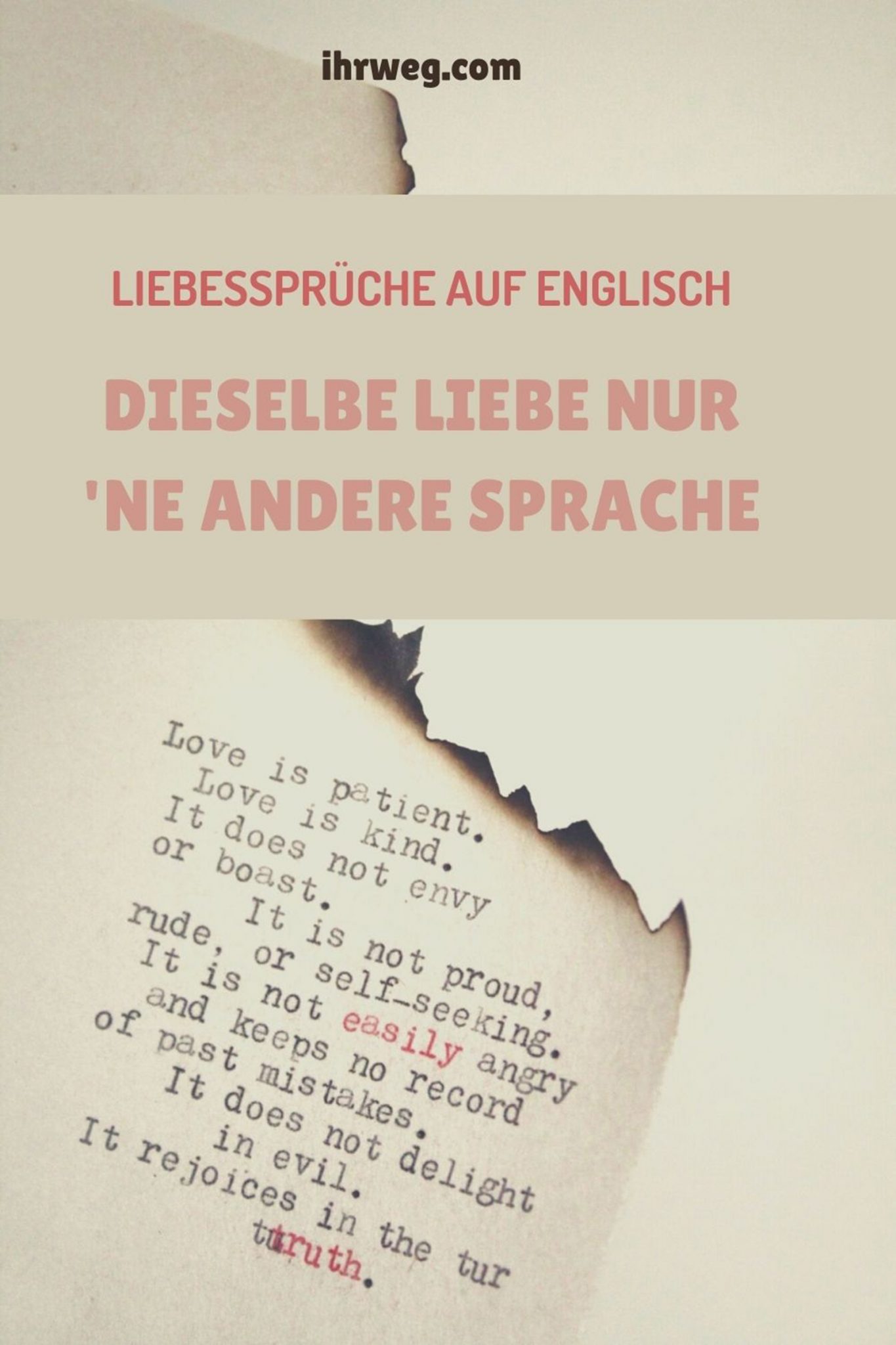 Liebessprüche Auf Englisch Dieselbe Liebe Nur 'Ne Andere Sprache
