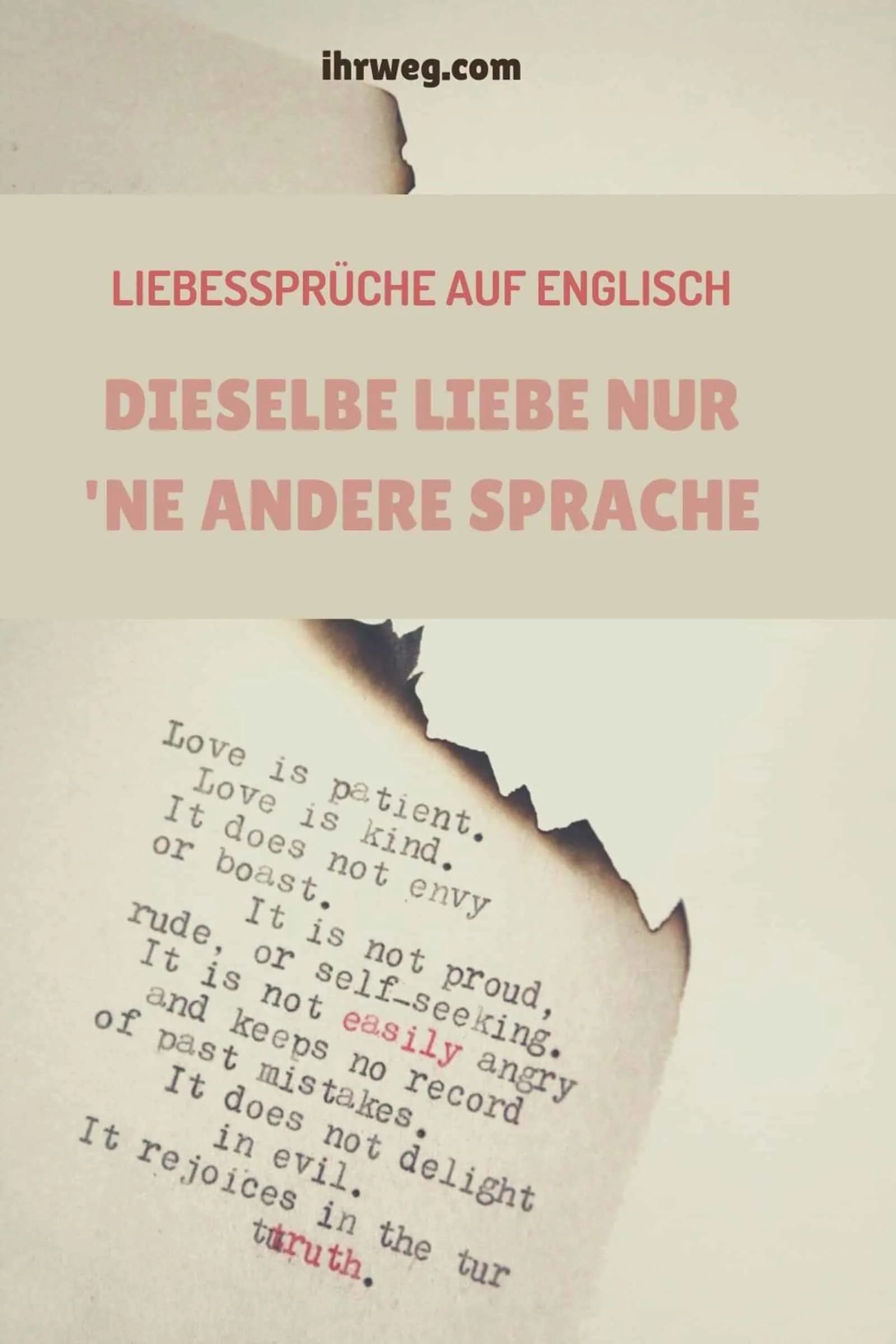 Liebessprüche Auf Englisch: Dieselbe Liebe Nur 'Ne Andere Sprache