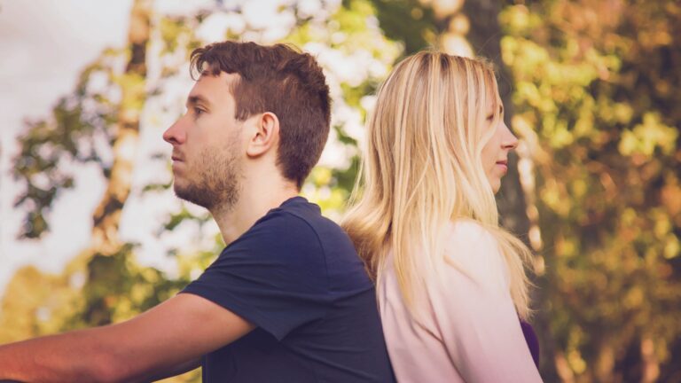 couple ignoring each other