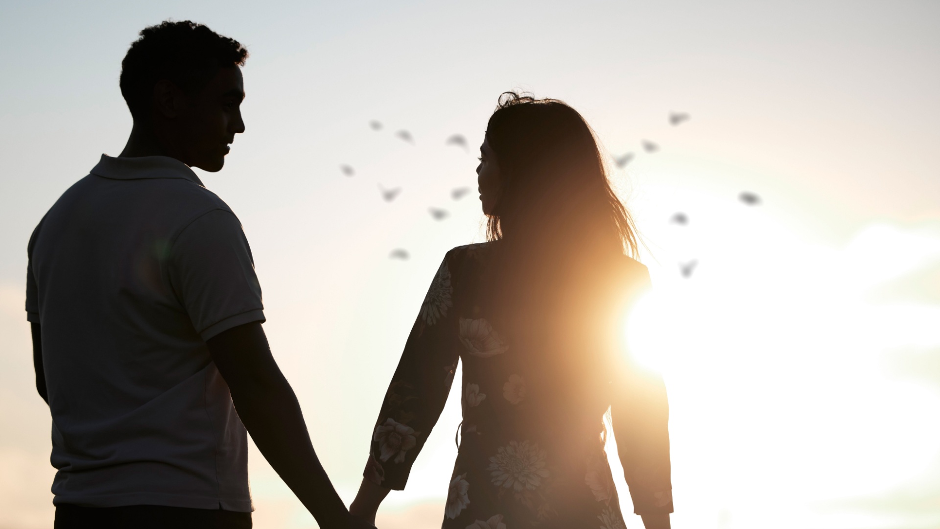 Silhouette eines Paares