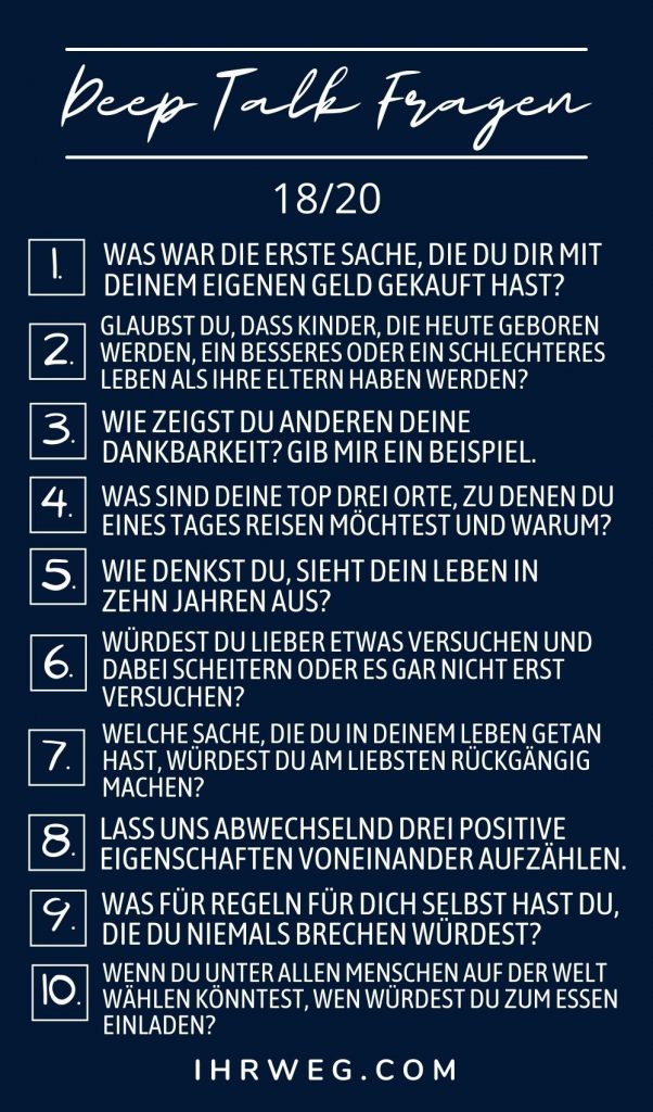 200+ Deep Talk Fragen – Wenn Small Talk nicht mehr genug ist