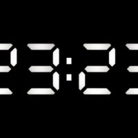 Digitaluhr auf 23:23 Uhr auf schwarzem Hintergrund
