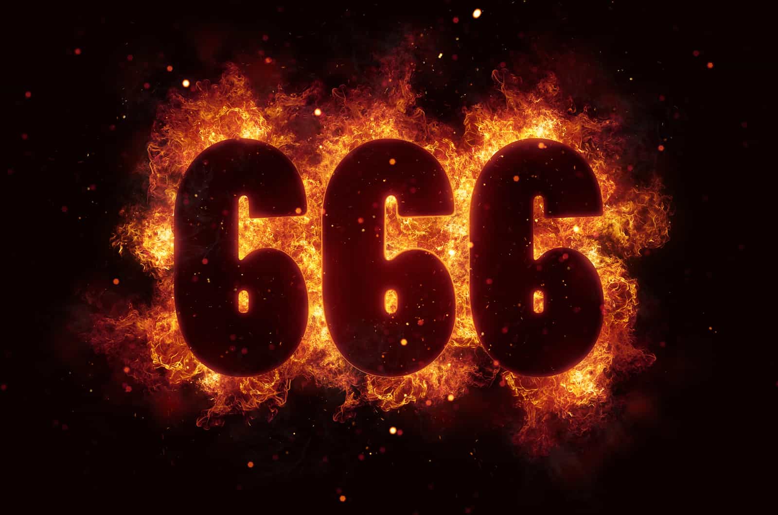 666-Zeichen in Brand