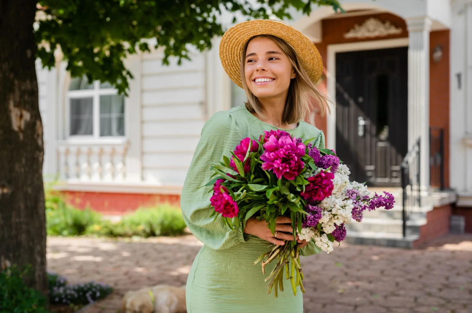 Frau mit Blumen