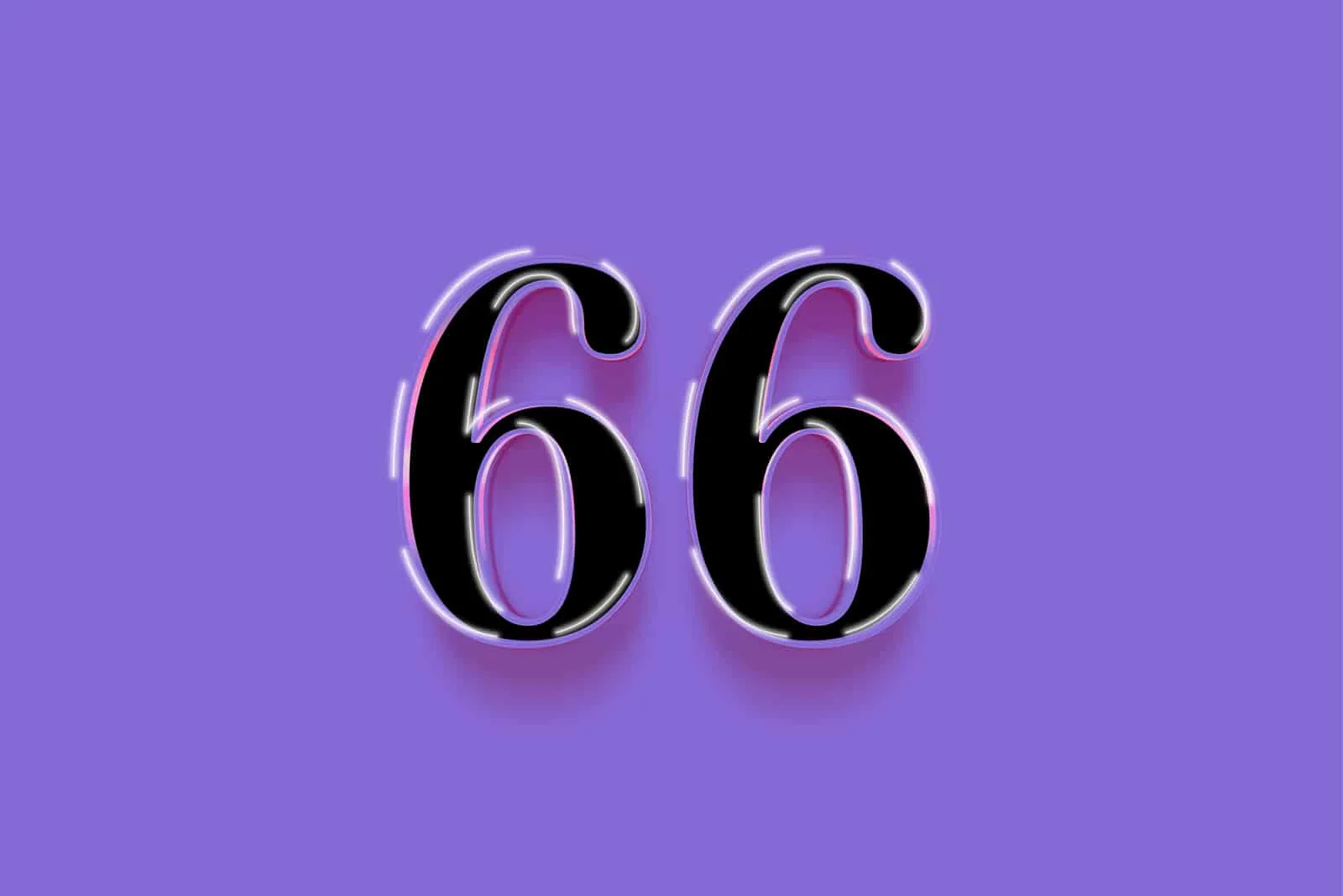 schwarze Nummer 66 mit lila Hintergrund