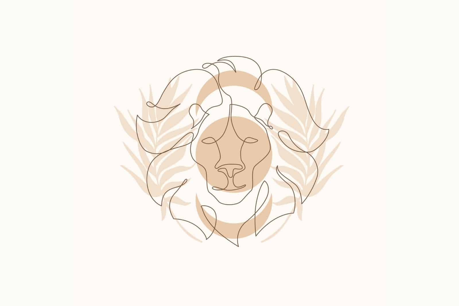 abstraktes Symbol des Sternzeichens Löwe