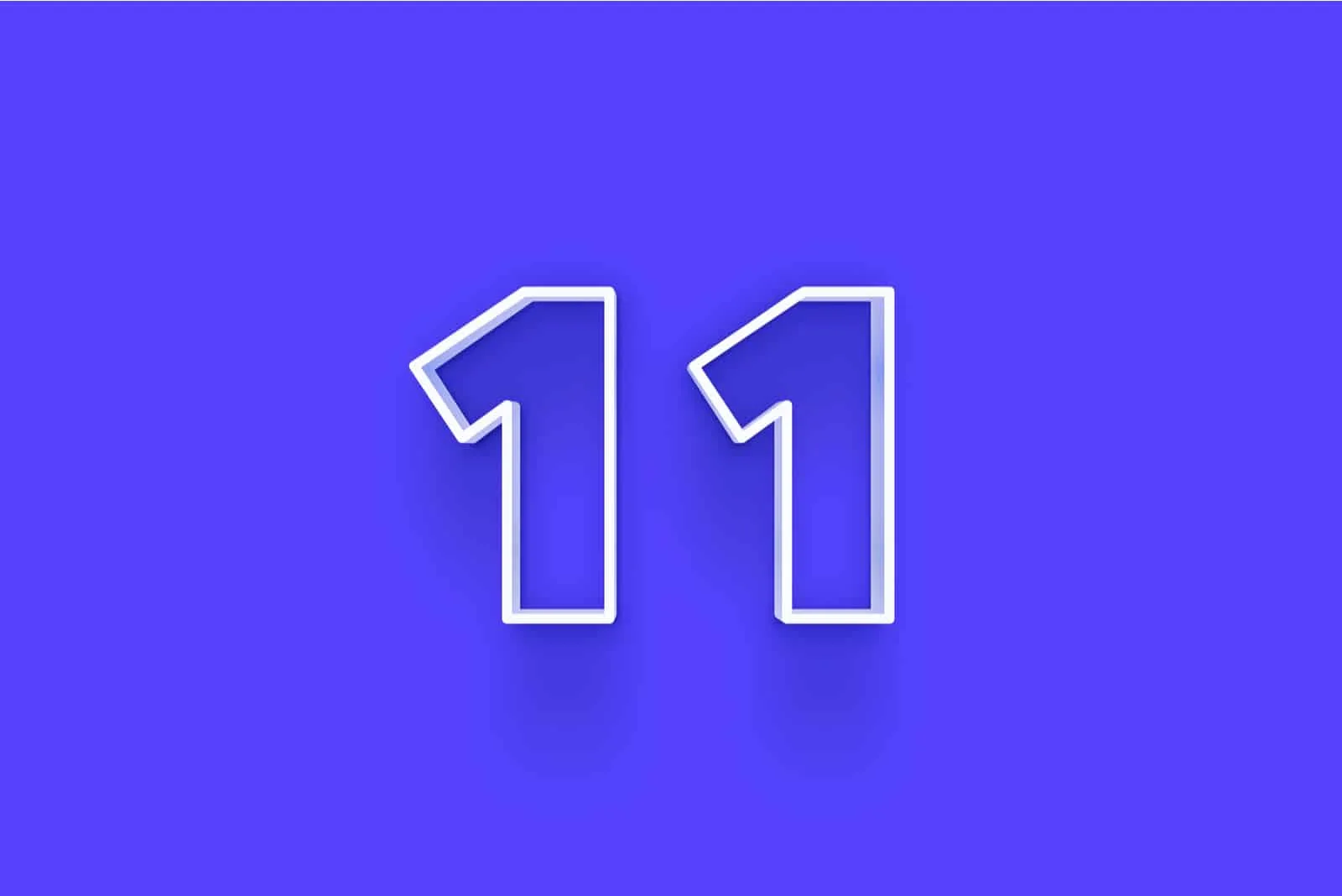 3d Nummer 11 isoliert auf blauem Hintergrund