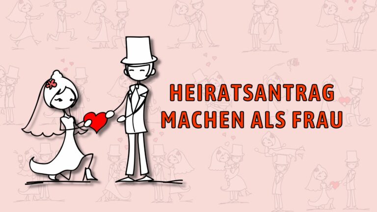 Illustration einer Frau, die einem Mann einen Antrag macht