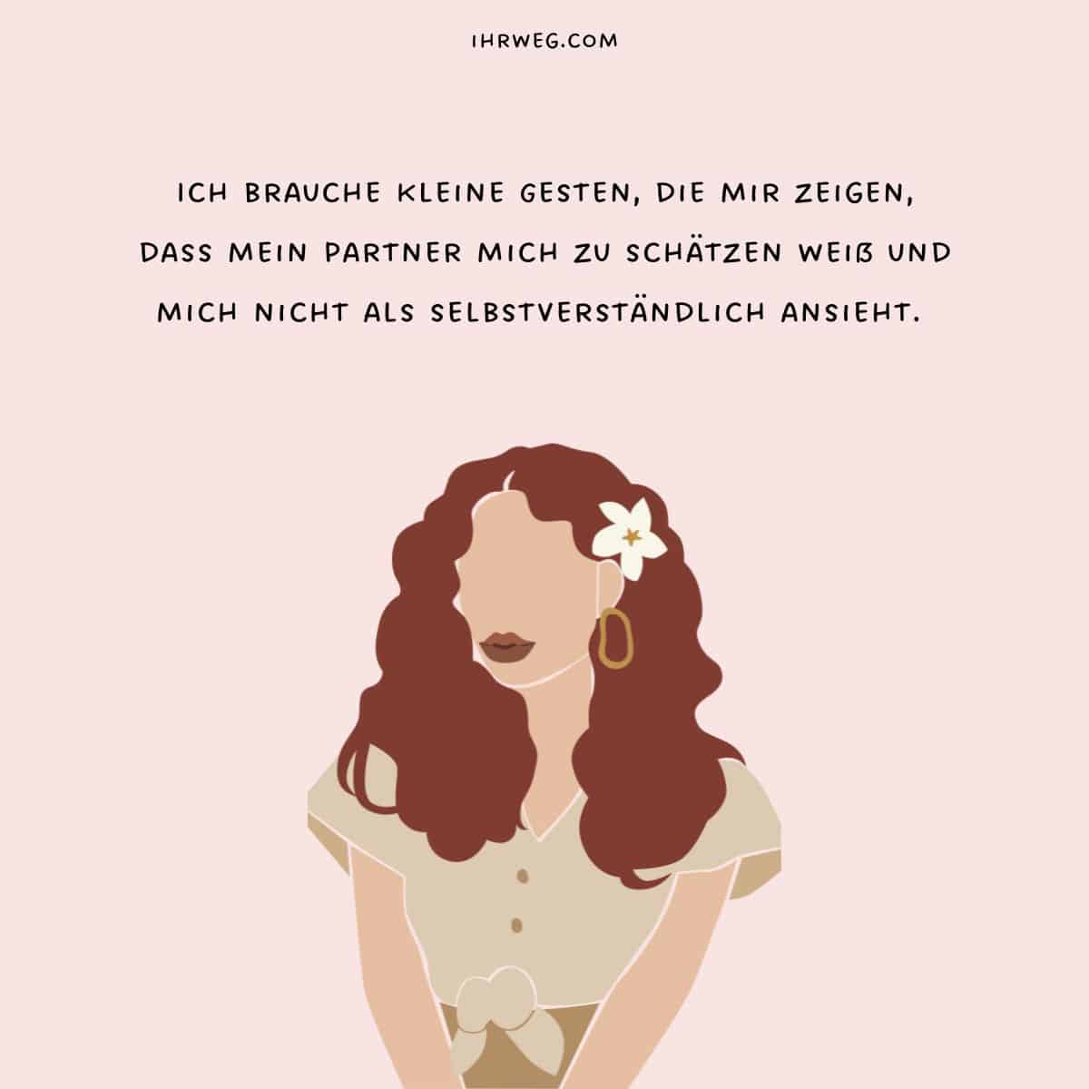 Illustration einer Frau, die sich kleine Gesten der Romantik wünscht