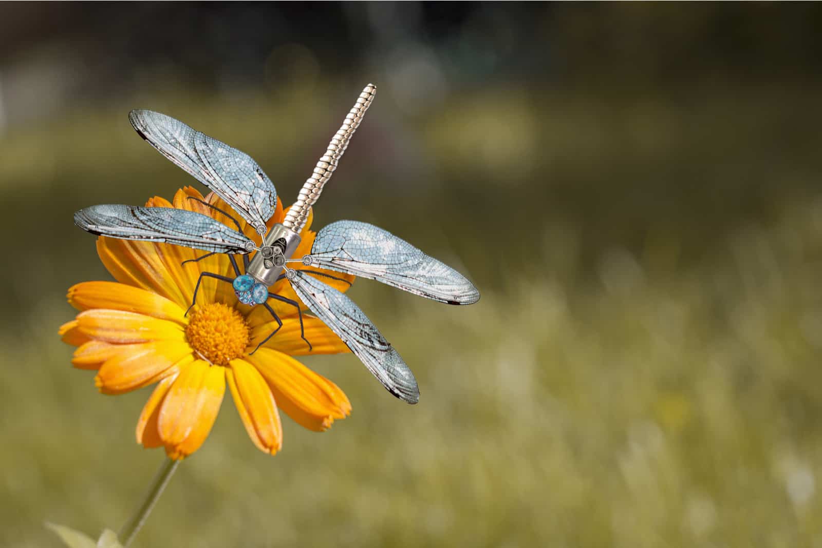 Libelle auf gelber Blume