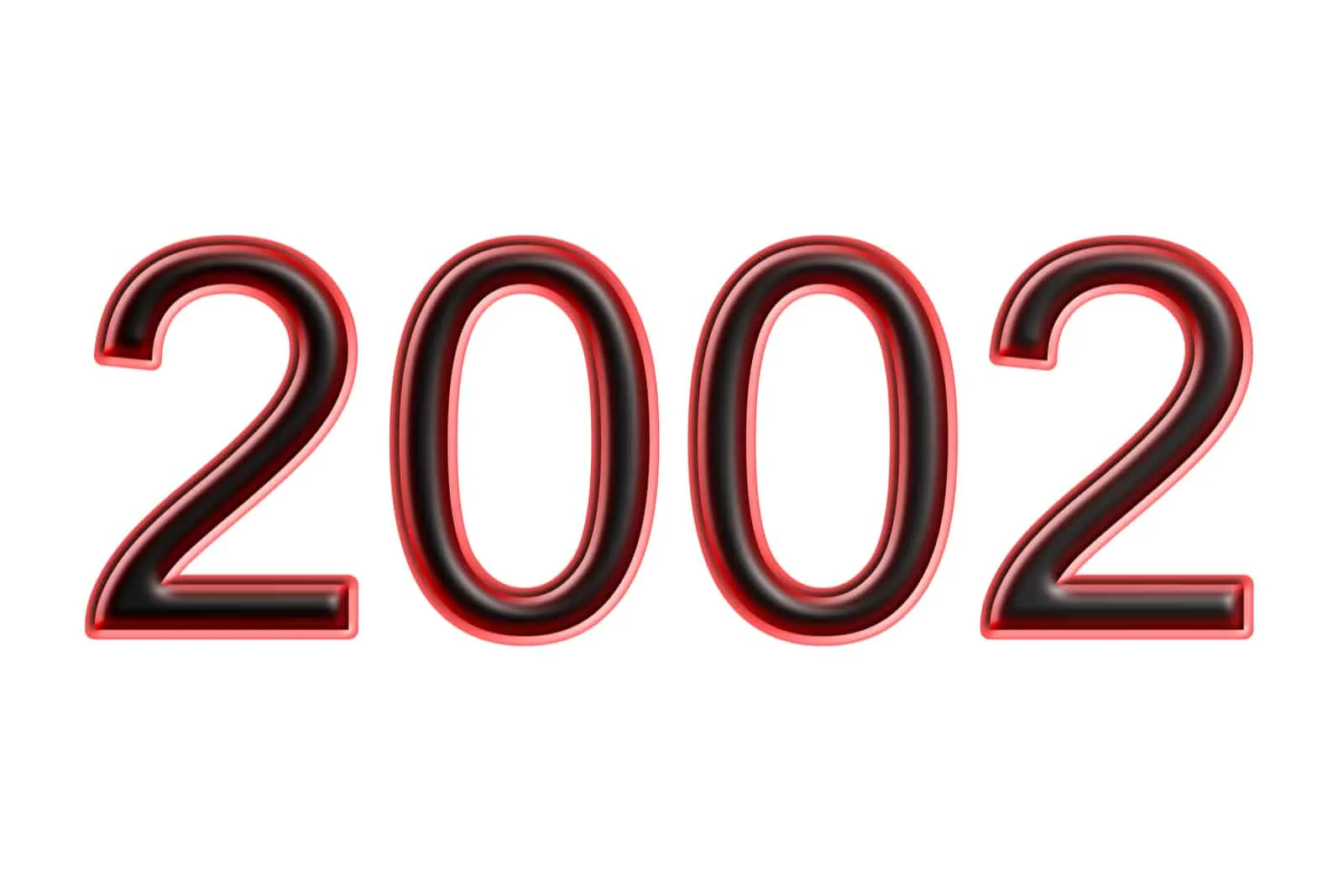 Nummer 2002 auf weißem Hintergrund