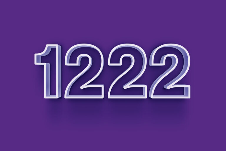 weiße Zahl 1222 auf lila Hintergrund