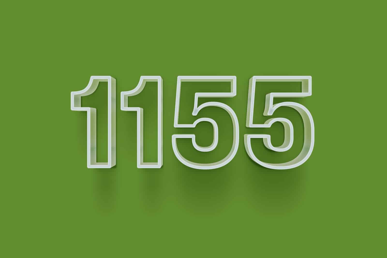 Nummer 1155 auf dem grünen Hintergrund