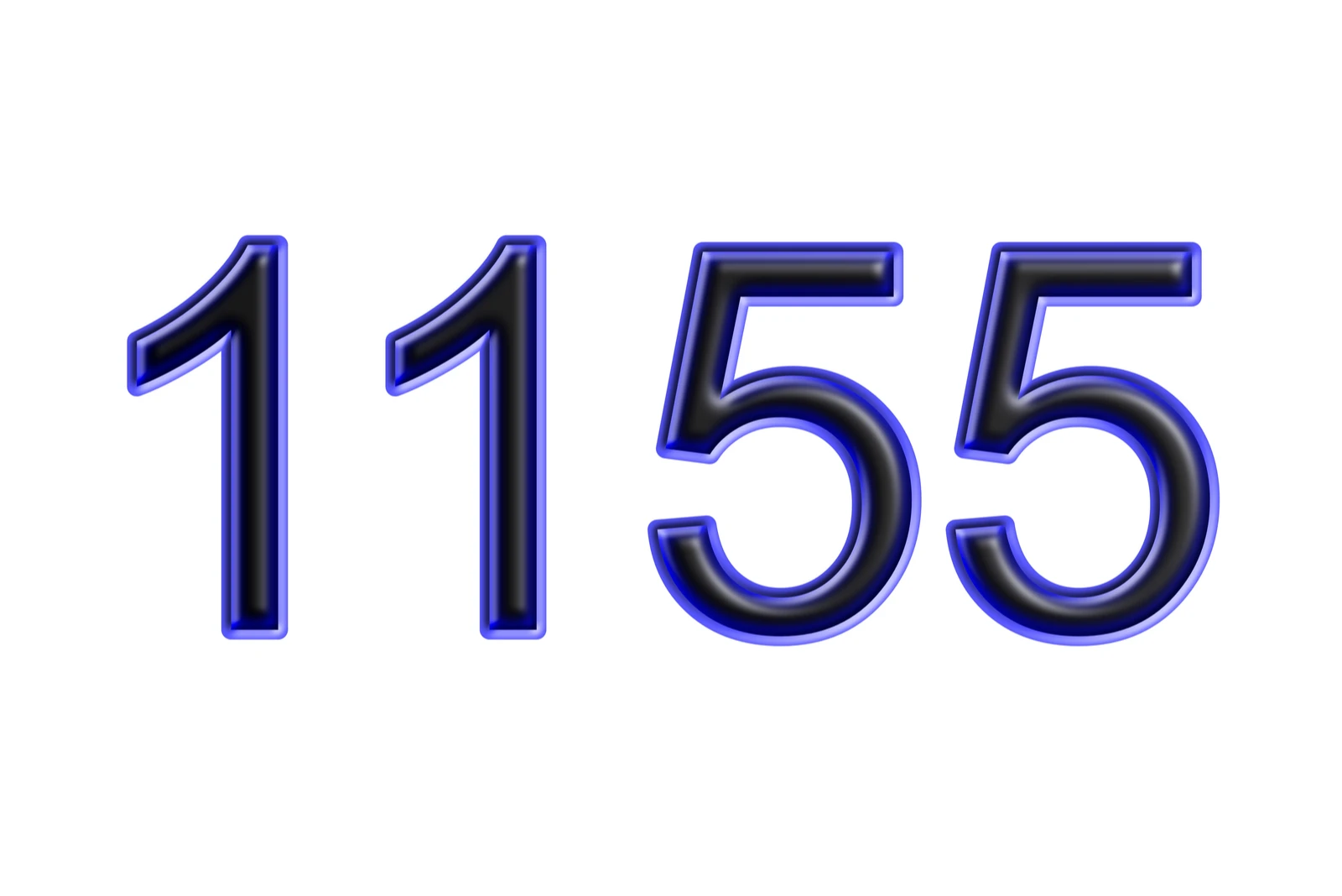 blaue Nummer 1155 auf weißem Hintergrund