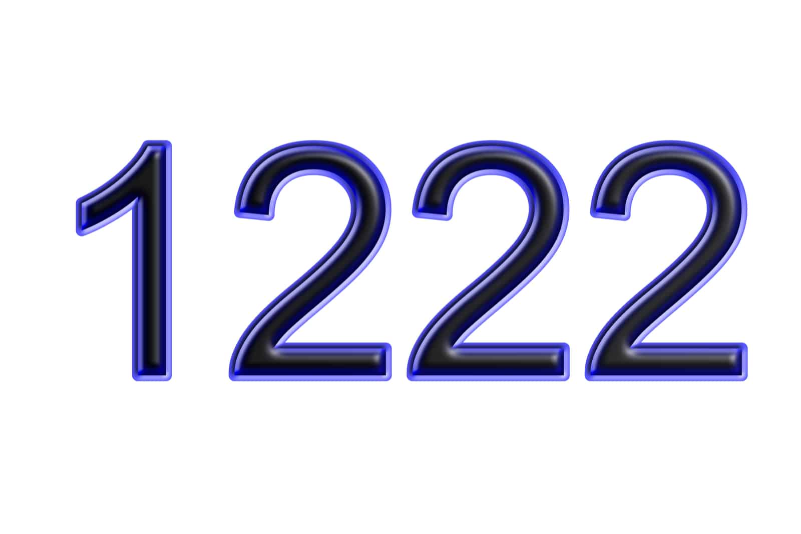 blaue Zahl 1222 auf weißem Hintergrund