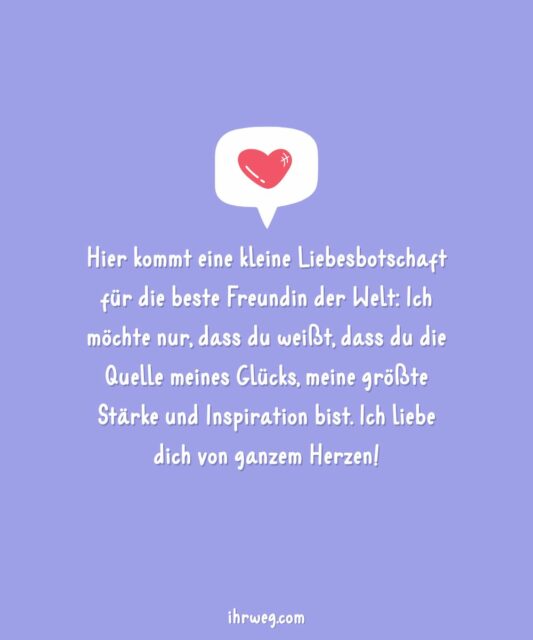 Süßer Text für die Freundin Zucker in ein paar Worten!