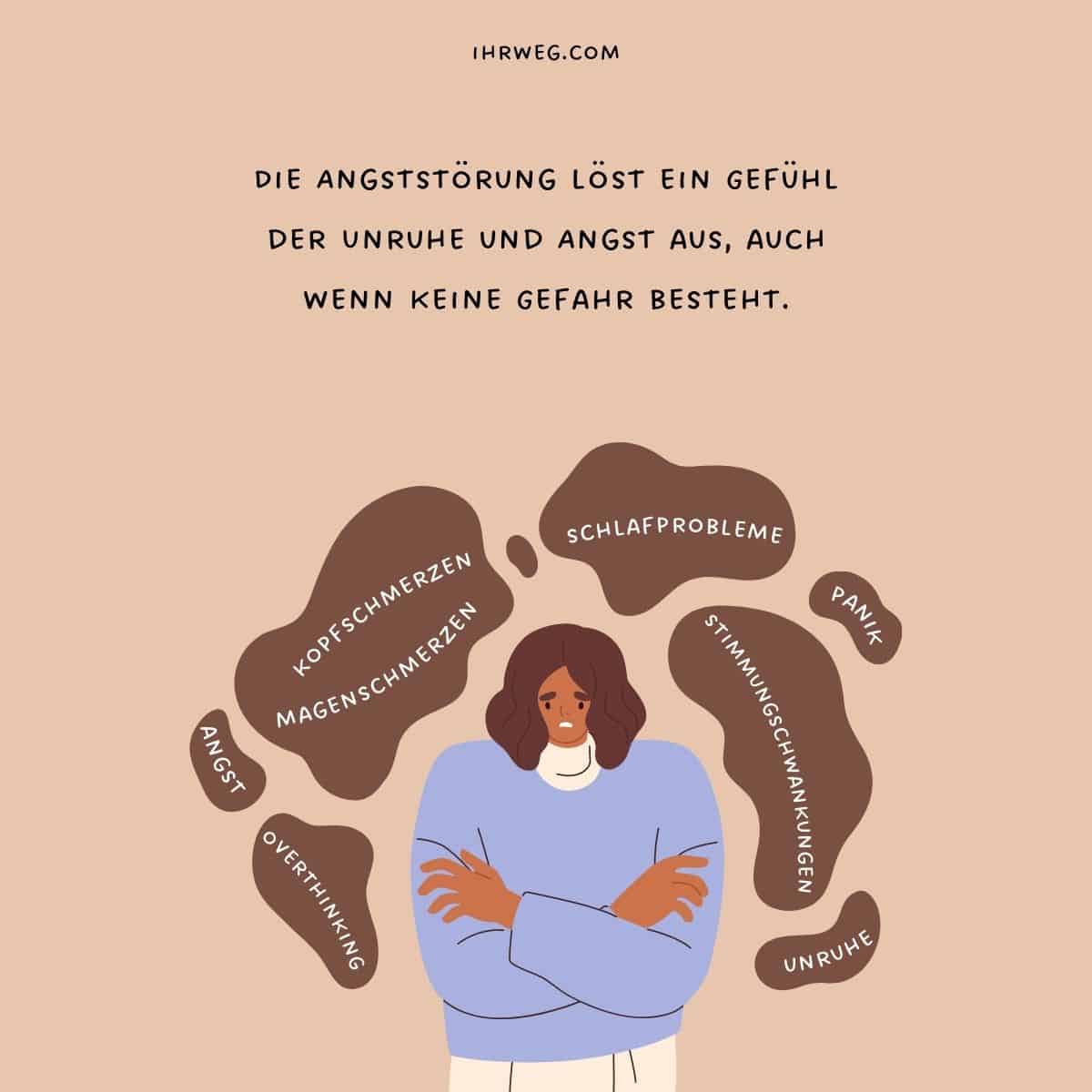 Die Angststörung löst ein Gefühl der Unruhe und Angst aus, auch wenn keine Gefahr besteht.