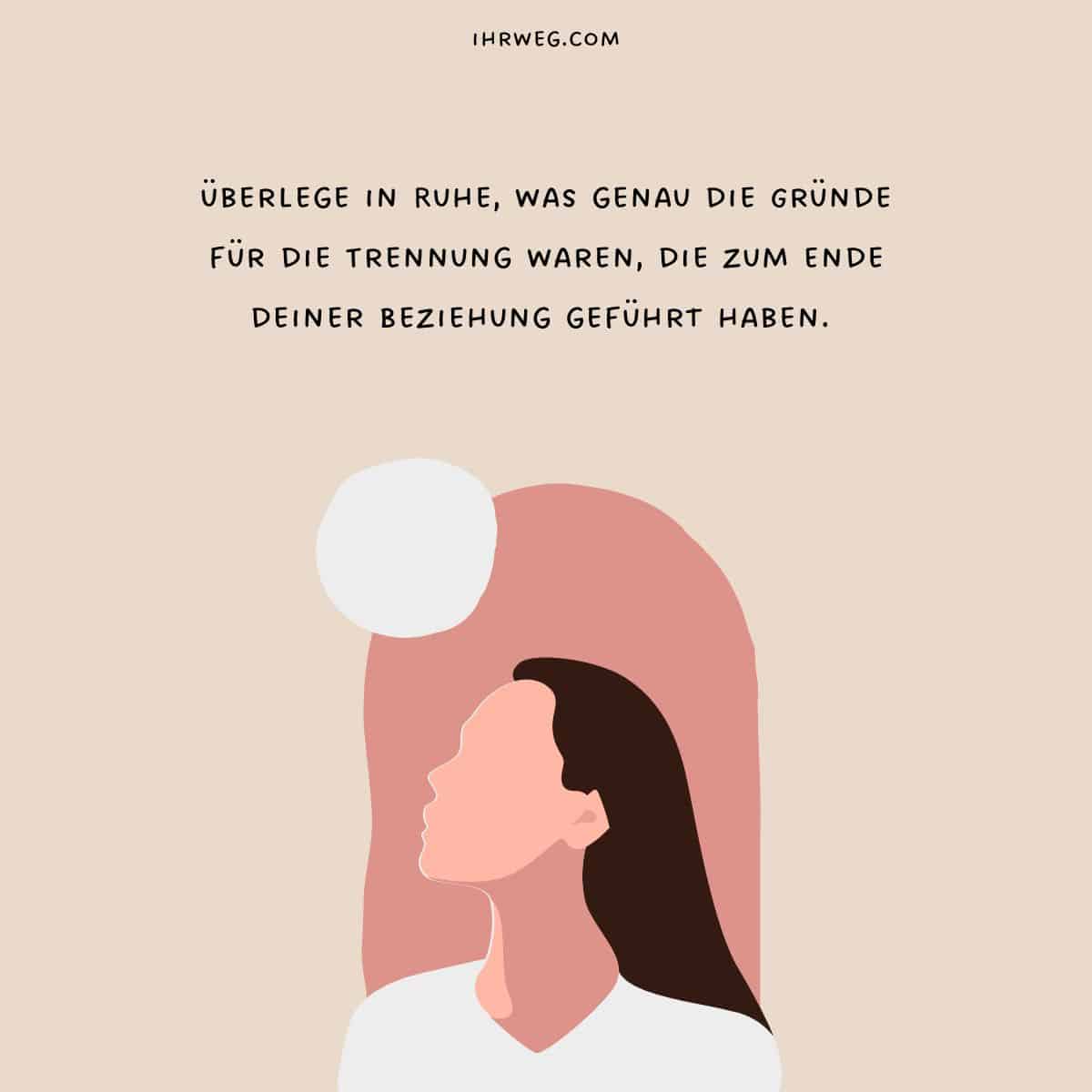 Frau denkt über die Gründe für ihre Trennung von ihrem Freund nach