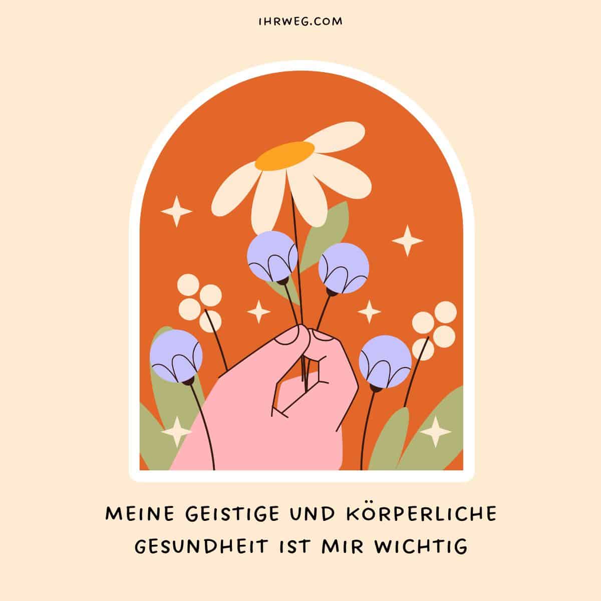 Die Frau kümmert sich um ihre körperliche und geistige Gesundheit
