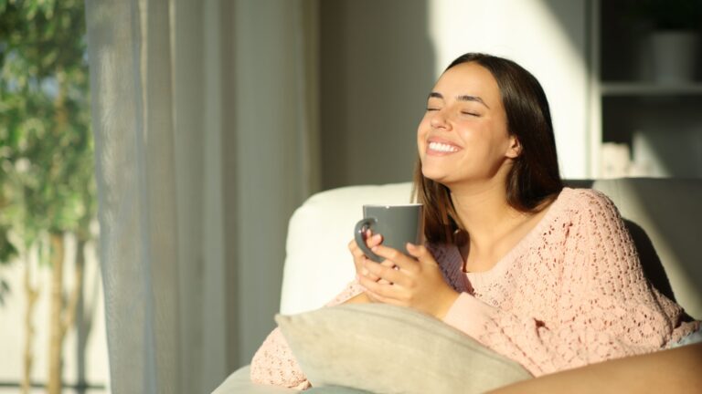 frau nimmt eine pause