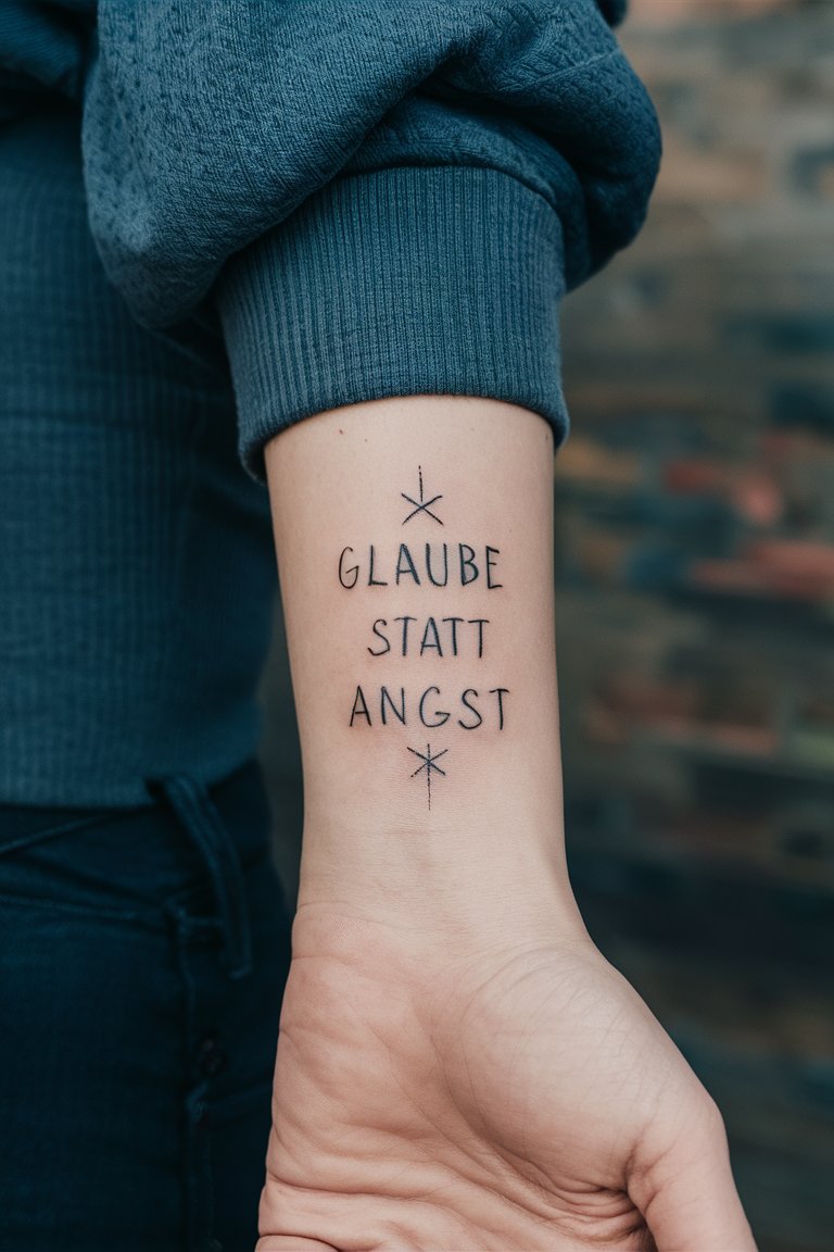 Bedeutungsvolles Schriftzug Tattoo