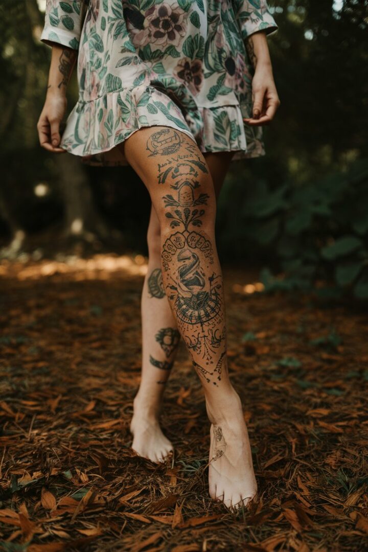 20 Einzigartige BeinTattooIdeen für Frauen Die Trends für 2024