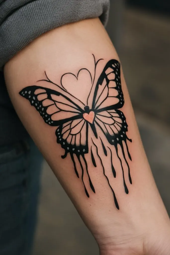 Blackwork Funky Schmetterling Tattoo-Design