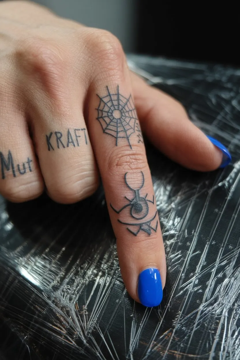 Coole Kombination von Fingertattoos  