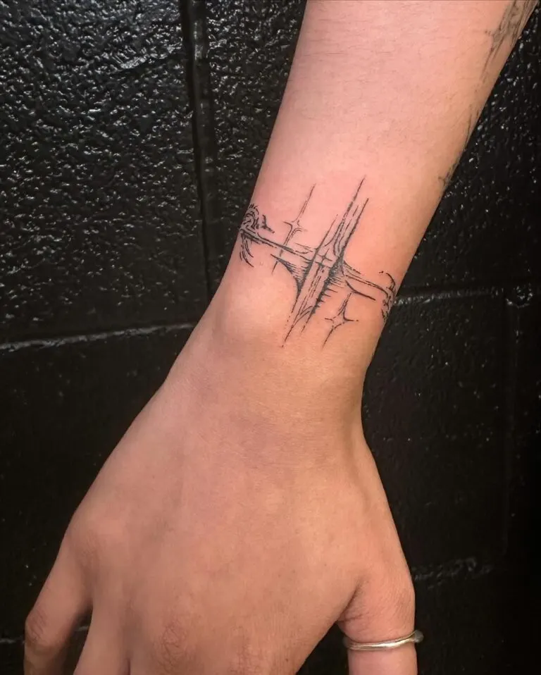 Cybersigilismus abstraktes Handgelenk-Tattoo