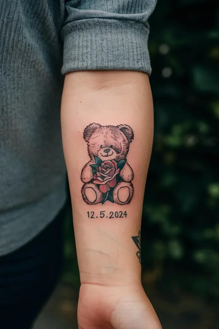 Einem Baby gewidmetes Tattoo