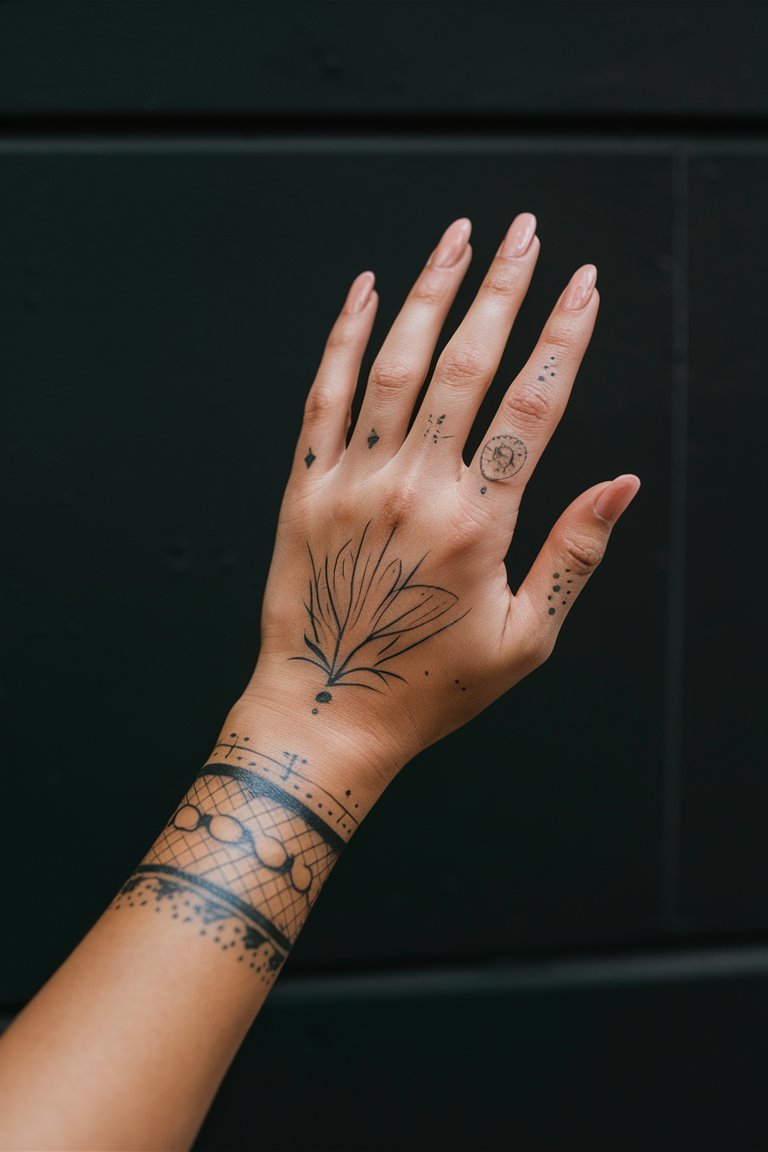 Fine Line Hand-Tattoos