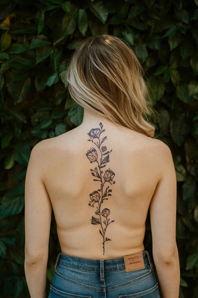 Florales Ruecken-Tattoo