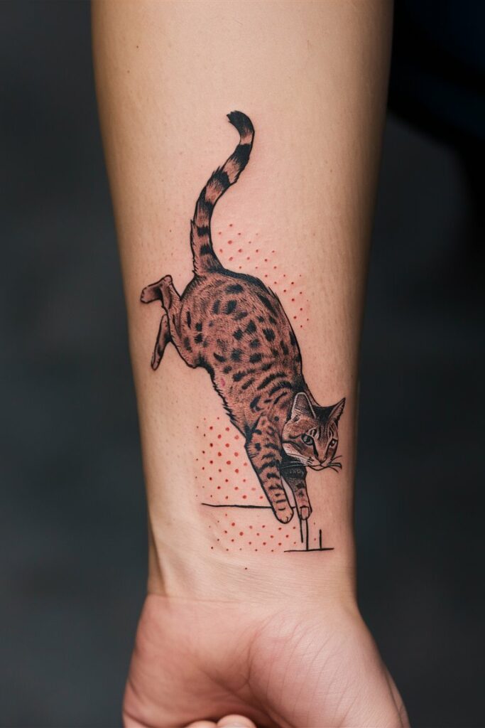 Funky Katzen-Tattoo