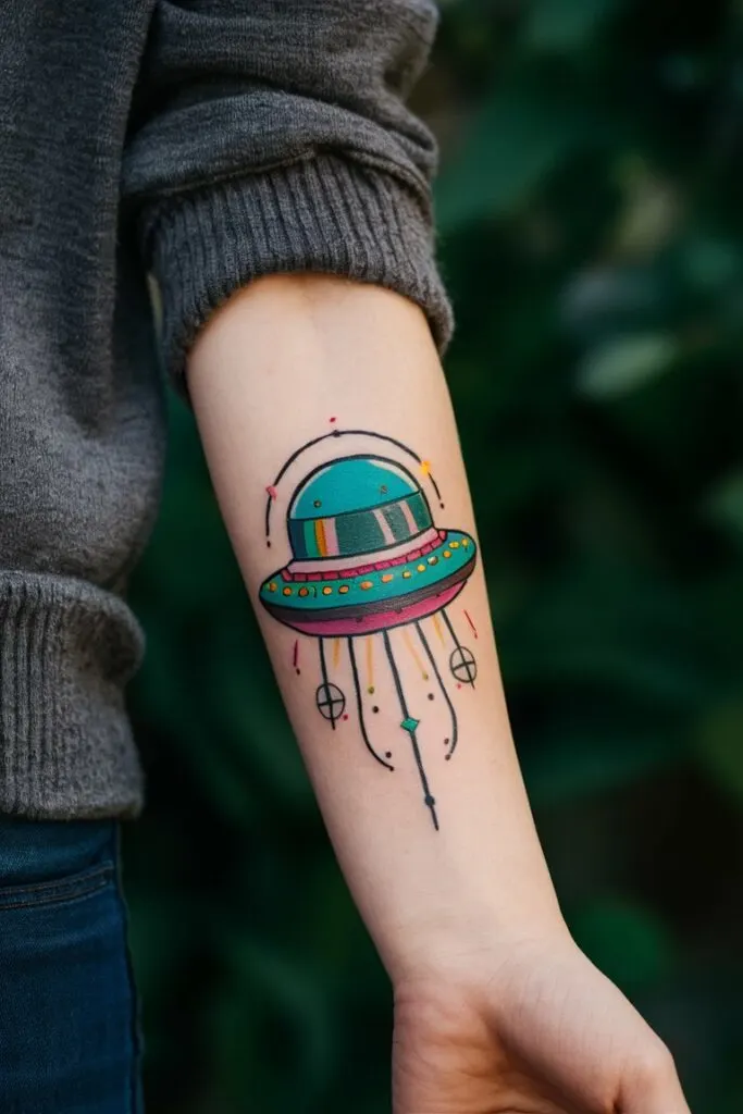 Funky UFO-Tattoo